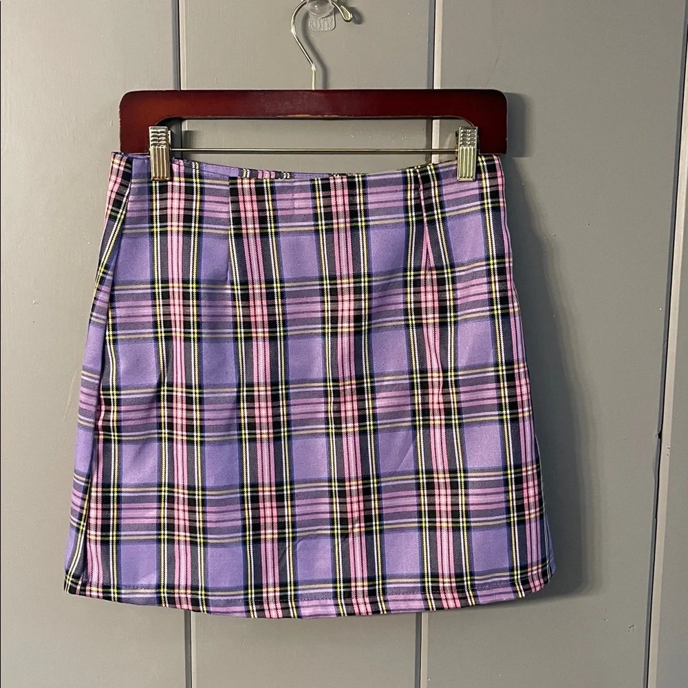 Cider Skort Skirt Purple Plaid  Schoolgirl  Mod Punk Street Urban Emo Skater
